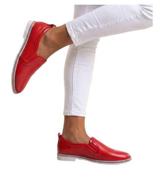 Czerwone półbuty dziewczęce /C7-3 11275 S192/