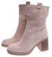 Beżowe eleganckie botki na grubym obcasie /F3-3 18283 W486/