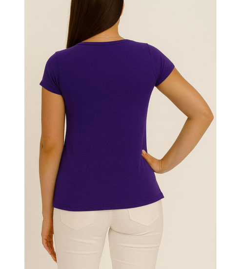 Fioletowa koszulka bluzka damska z guziczkami /H2-K68 UB947 S0/