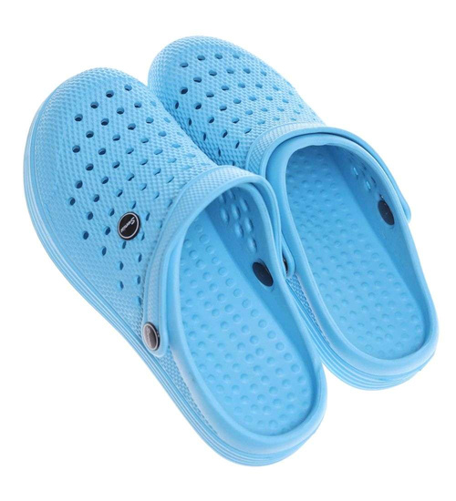 Niebieskie klapki damskie na plażę /H2 18646 S185/