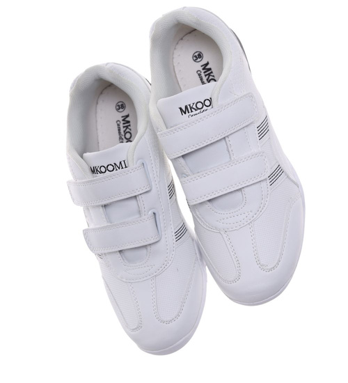 Białe damskie buty sportowe na rzepy ost506