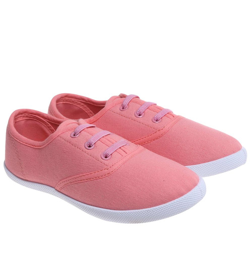 Różowe wsuwane tenisówki dziewczęce /C7-1 18056 T075/