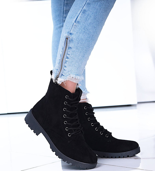 Ocieplane czarne trapery timberki /G11-2 15133 T478/