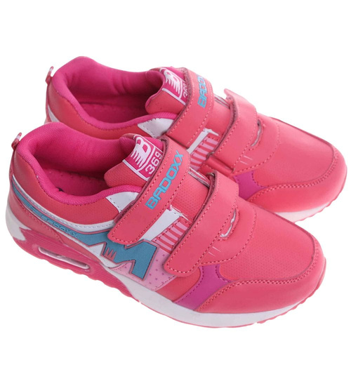 Dziewczęce różowe buty sportowe na rzepy /G5-2 18128 T292/