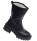 Wysokie czarne botki damskie z ociepleniem /F3-3 18230 T313/