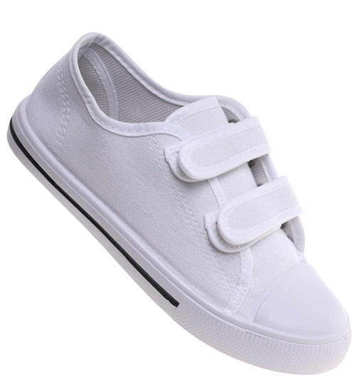 Białe tenisówki dla chłopca na rzepy /G3-1 18100 T189/