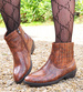 Kobiece botki sztyblety Brązowe /A5-2 12575 S290/
