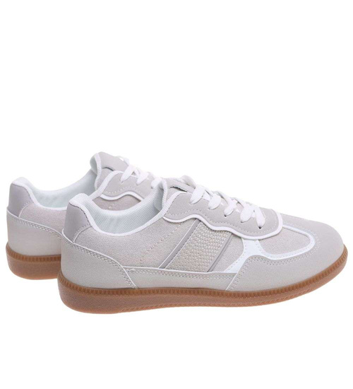 Szare sznurowane buty sportowe casual /D9-1 18795 W286/