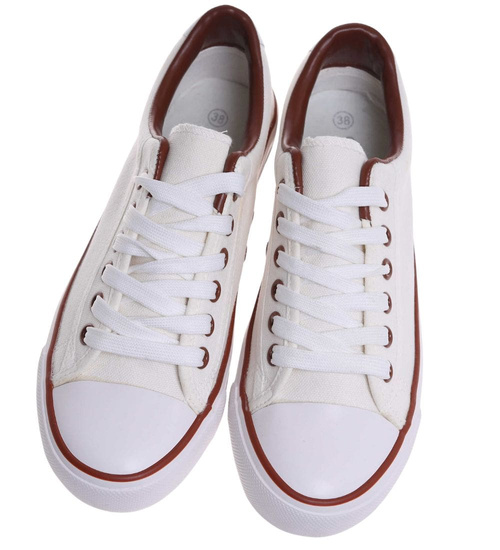 Klasyczne damskie trampki Białe /E2-3 14443 S143/