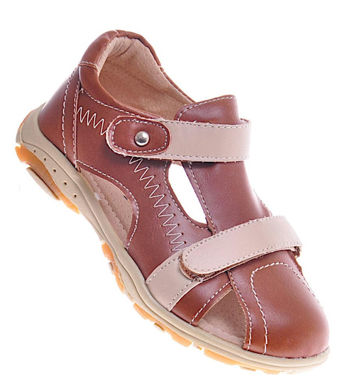 Chłopięce sandały na rzepy Brown /G4-2 11649 T167/