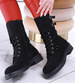 Ażurowe czarne botki trapery /D7-3 13431 S690/