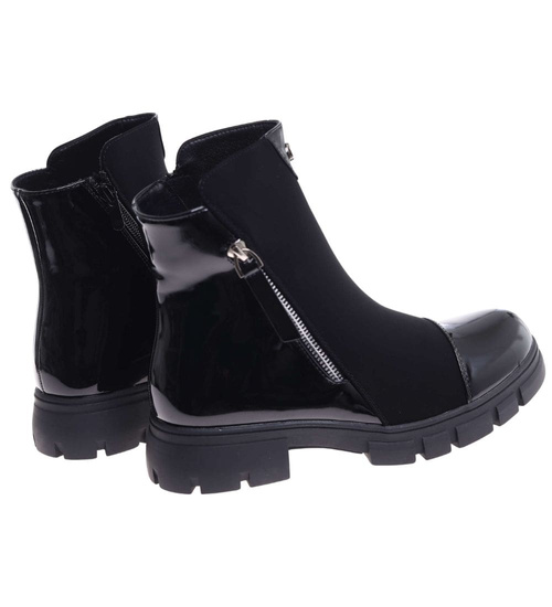 Czarne botki damskie workery /A3-3 18399 W4/