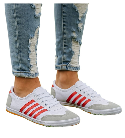 Białe trampki halówki męskie Duże rozmiary /G6-1 18084 T230/