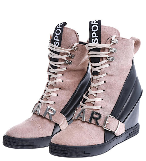 Trampki snekaersy na koturnie /G8-3 14985 T830/