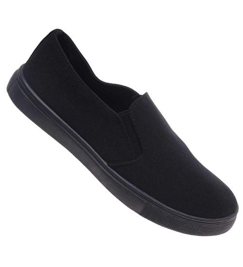 Wsuwane czarne trampki slip on /A1-3 18793 S174/