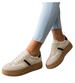 Beżowe buty sportowe na platformie /C6-1 18809 W277/