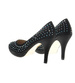 Czółenka na szpilce z cekinami CZARNE /G12-3 7580 S089/
