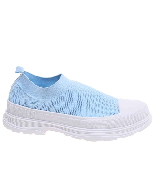 Błękitne trampki na platformie wsuwane /E1-3 18746 T7/