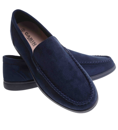 Buty męskie wsuwane granatowe mokasyny /G2-3 17809 T288/