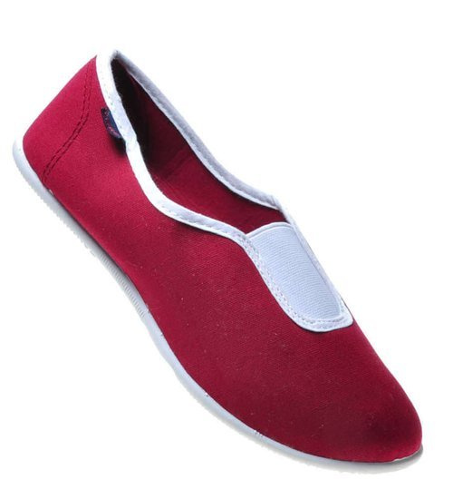 Buty na lato - Lekkie bordowe trampki dla kobiet /F10-1 6015 GA096/ Buty na lato - Lekkie bordowe trampki dla kobiet /F10-1 6015 GA096/