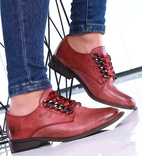 Wiosenne bordowe półbuty jazzówki /A6-3 15434 T236/ Wiosenne bordowe półbuty jazzówki /A6-3 15434 T236/