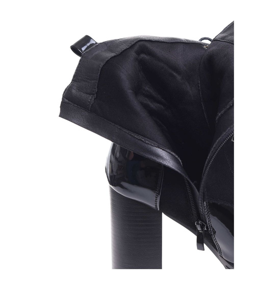 Czarne botki na obcasie /B1-1 +H2 18329 W305/