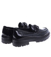 Wsuwane czarne loafersy damskie półbuty na platformie /C6-3 14872 T485/