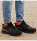 Sznurowane męskie czarno czerwone buty sportowe /F6-3 18094 T286/