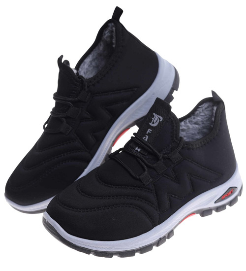 Ocieplane buty chłopięce sportowe Czarne /B5-2 18162 T336/