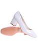Białe czółenka na grubym obcasie /F10-3 17007 S284/