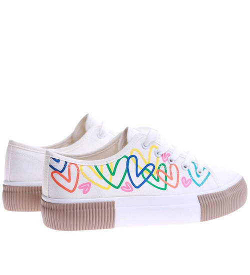 Sznurowane trampki damskie /C4-3 17229 T389/