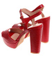 Czerwone sandały damskie na słupku i platformie /C5-1 12207 G18-45 +H2/