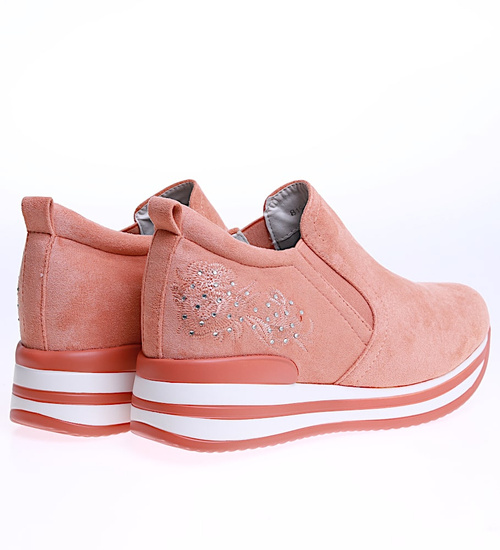 Damskie buty sportowe na platformie Pomarańczowe  /B4-3 16094 S293/ 