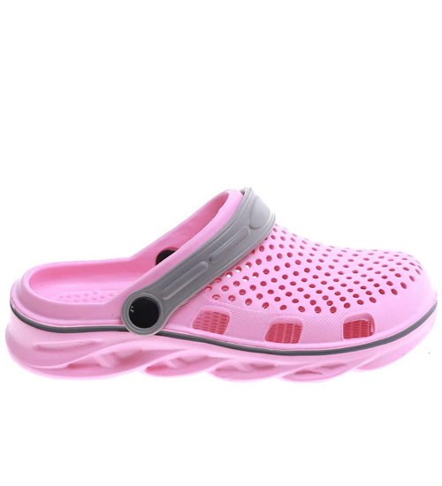 Kryte różowe szare klapki na basen /G6-1 16274 S196/