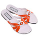 Pomarańczowo białe klapki na płaskim obcasie /H2 14345 T005/