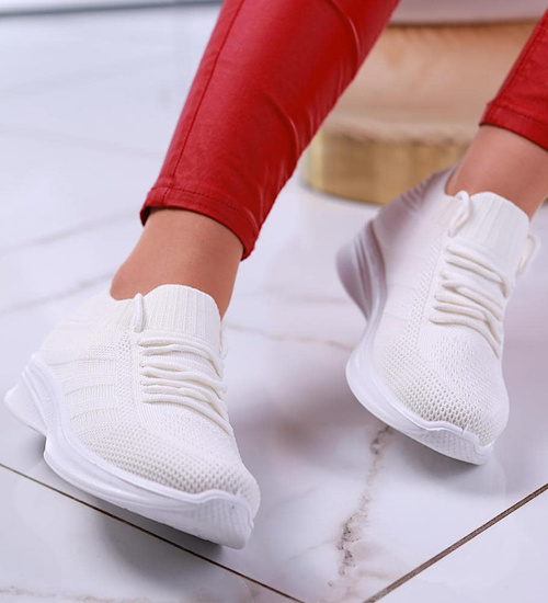 Sportowe buty damskie Ecru /F3-3 13318 T292/