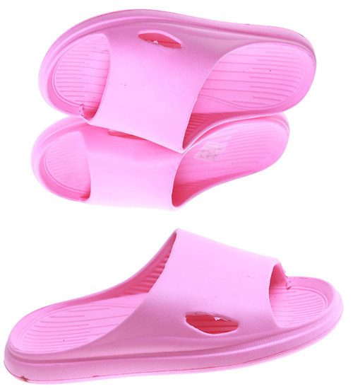 Różowe wodoodporne klapki plażowe /A6-1 17419 S182/