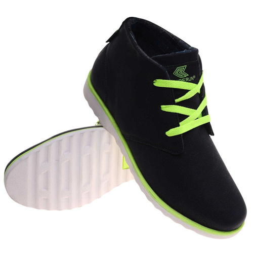 Wysokie jesienne trampki męskie Czarne /E9-2 18053 T230/