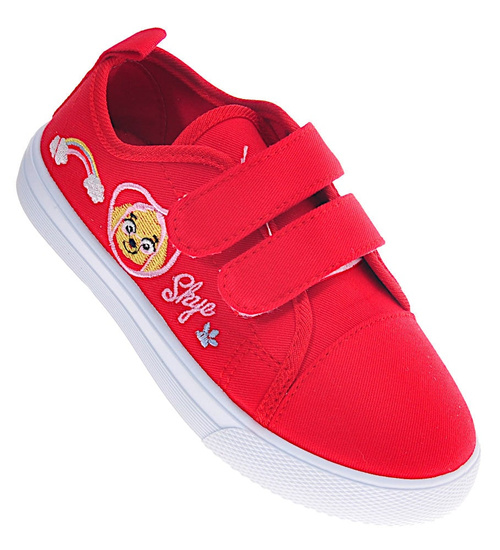 Czerwone trampki dziewczęce na rzepy /E10-2 10875 T191/