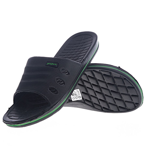 Basenowe klapki męskie Czarne /E2-1 13265 T193/