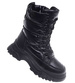Sznurowane czarne śniegowce damskie /C7-1 18607 T366/