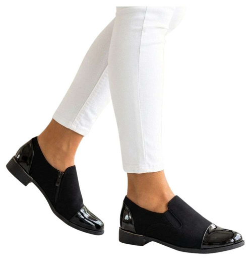 Czarne wizytowe półbuty damskie /G12-1 18704 T2/