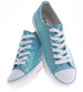 Niebieskie sznurowane damskie trampki /D7-3 16400 G168/