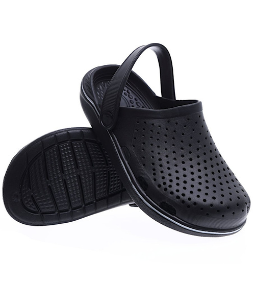 Kryte czarne klapki na basen /F7-1 15523 S192/