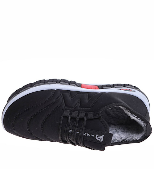 Czarne ocieplane buty sportowe męskie /J3-3 16928 T355/