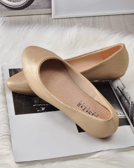 Modne damskie balerinki na wiosnę Beżowe /B6-2 2764 S122/