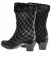 Kalosze w kratkę na obcasie z dopinanym ocieplaczem /C2-1 9571 S290/
