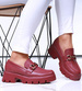 Bordowe loafersy damskie /D9-3 16849 G282/