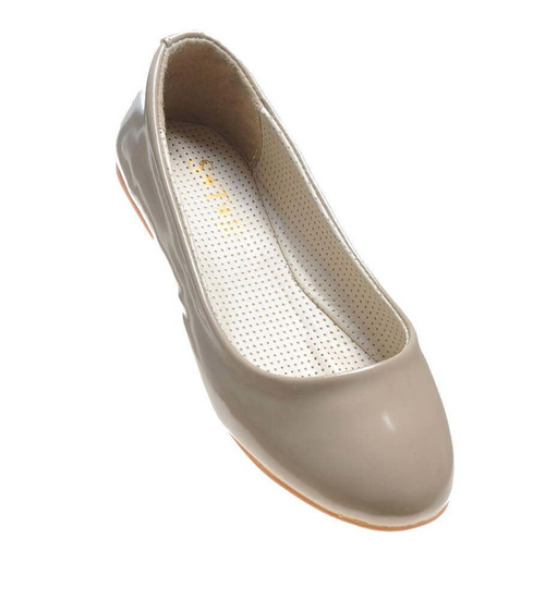 Lakierowane balerinki Beige-Grey /F8-3 4591 S079/