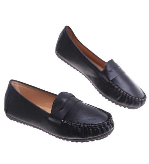 Wsuwane czarne baleriny lordsy /H2 18470 W7-38/